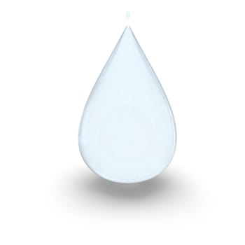 Illustration of large water drop isolated on white background