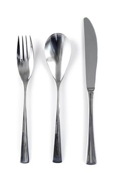 Vertical cultery on a white background