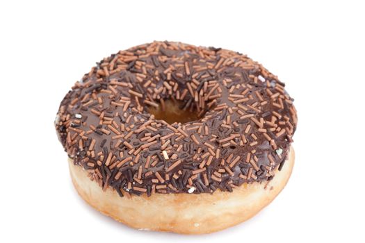 Chocolate donut isolated on a white background