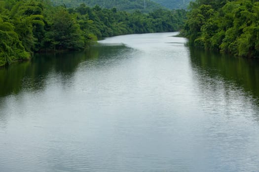 River and forest view of Kanchanaburi, Thailand