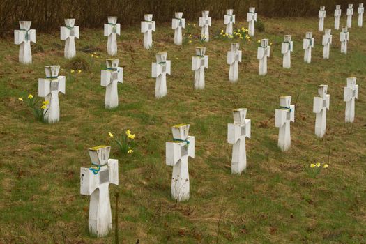 Old military cemetery in eastern Ukraine