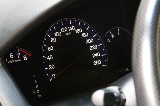 Modern car dashboard closeup view