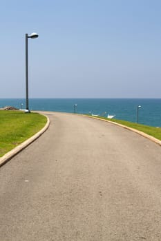 Road at the sea shore in Tel-Aviv, Israel