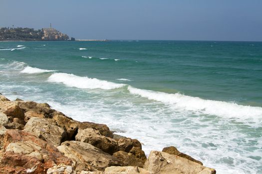 Beautiful sea panorama of Tel-Aviv, Israel