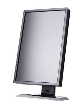 Modern black computer monitor isolated on white background
