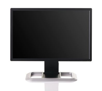 Modern black computer monitor isolated on white background
