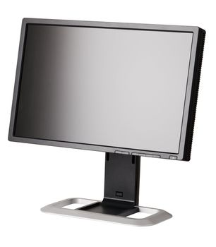 Modern black computer monitor isolated on white background
