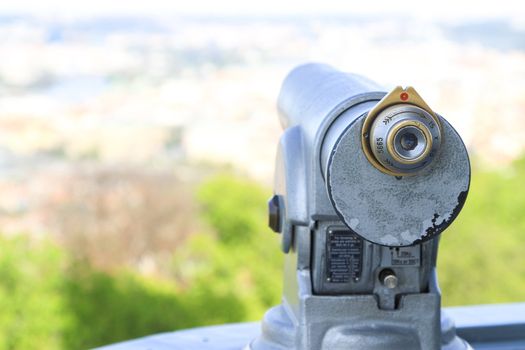 Telescope for tourists in Prague, Czech Republic