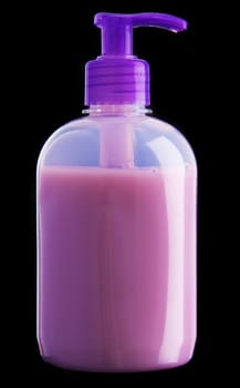 Generic cosmetics bottle on black background