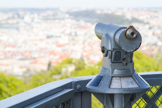 Telescope for tourists in Prague, Czech Republic