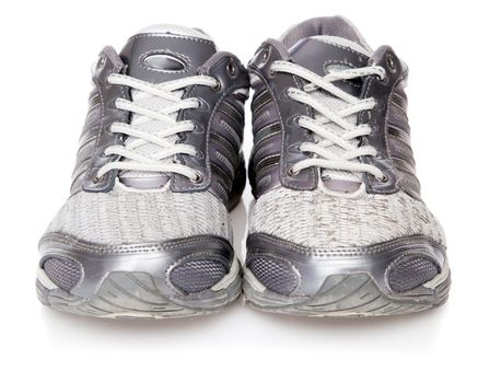 Pair of sports shoes isolated on white background