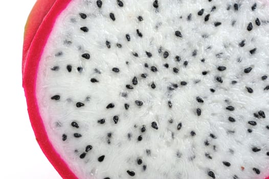 Cross Section of Dragon Fruit isolated