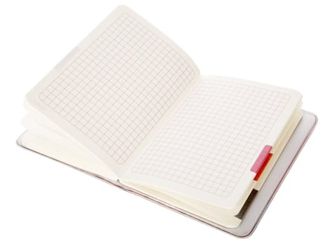 Colorful notepad on white background, with clipping path