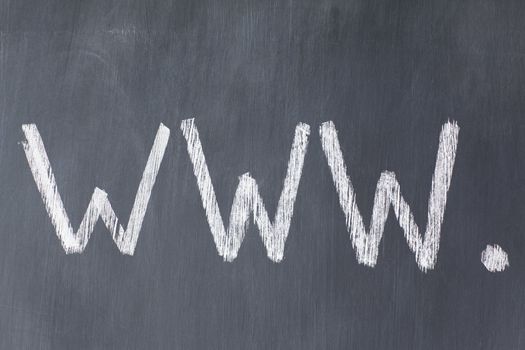 Blackboard with letters "www" written on it
