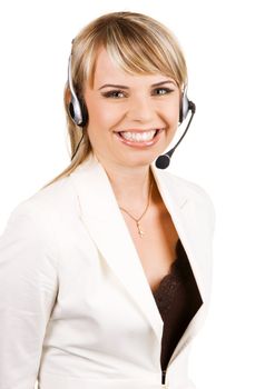 Customer service professional with a friendly smile