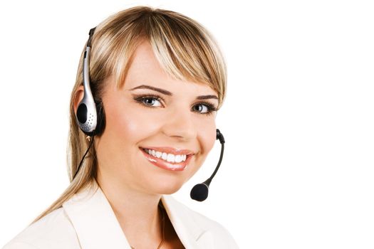 Customer service professional with a friendly smile