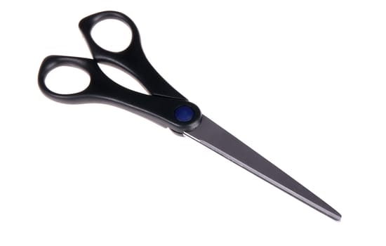 Black scissors isolated on white background