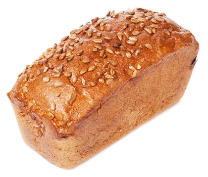 Bread loaf isolated on white background