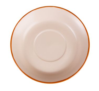 Empty saucer on white background