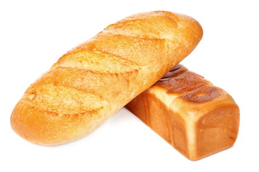 Bread loaf isolated on white background