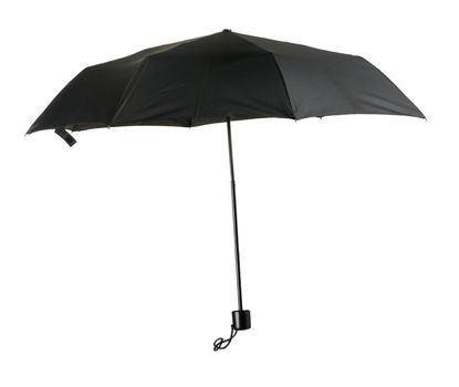 Black umbrella isolated on white background