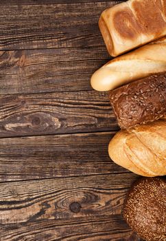 Bread assortment on a wooden table