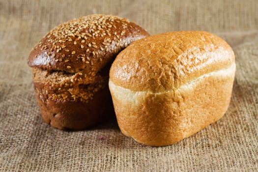 Two loafs of bread, studio photo