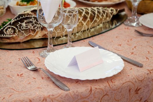 Served table in a restaurant