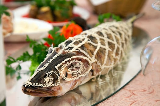 Served table in a restaurant