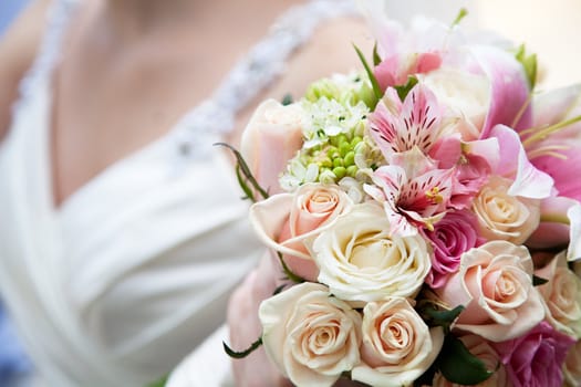 Bride's bouquet closeup photo