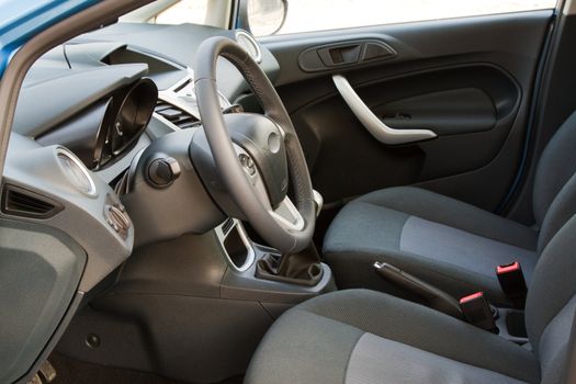 Interior of a modern car, front seats