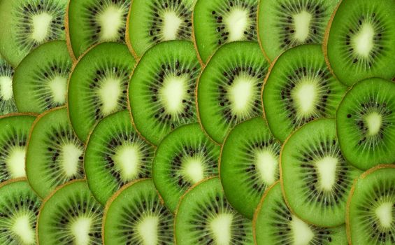 Detailed pattern made of kiwi slices