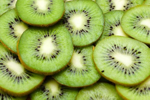 Detailed pattern made of kiwi slices