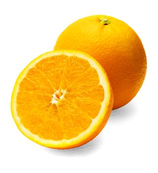 Neatly retouched orange isolated on white background