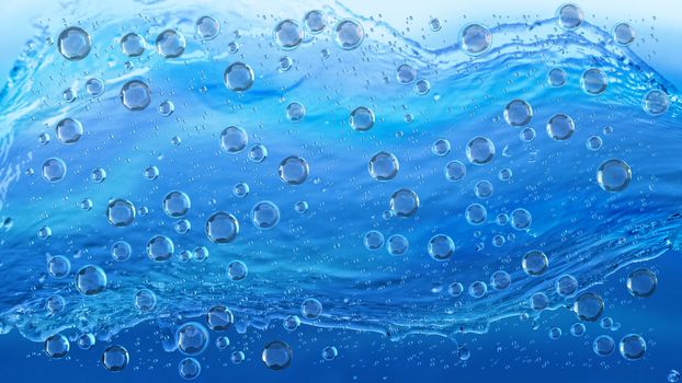 motion blue water drops in the rain on the window
