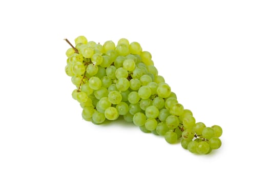 Bunch of green grapes isolated on white background