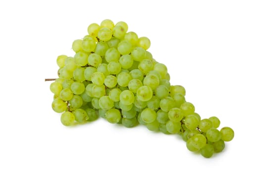 Bunch of green grapes isolated on white background