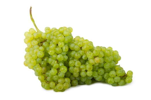 Bunch of green grapes isolated on white background