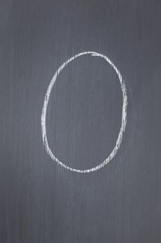 Blackboard with "0" written on it