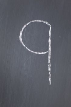 Blackboard with "9" written on it