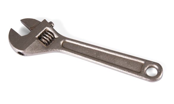 Adjustable wrench isolated on white background, with clipping path