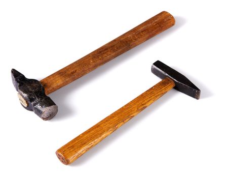 Two hammers, isolated on white background