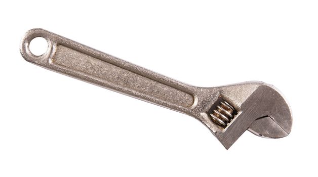 Adjustable wrench isolated on white background