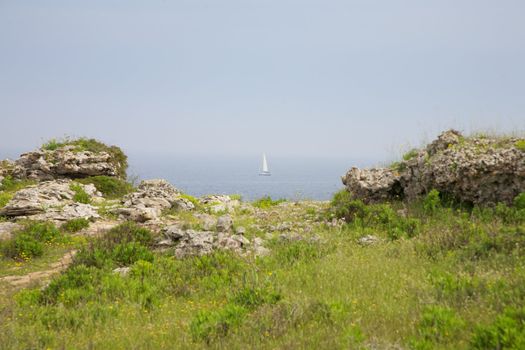 sailing boat at Menorca island in Spain