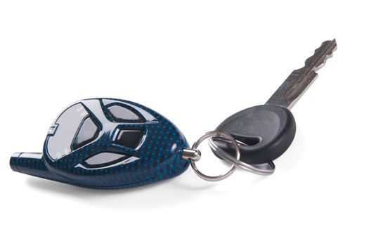 Car key with remote control, isolated on white background 