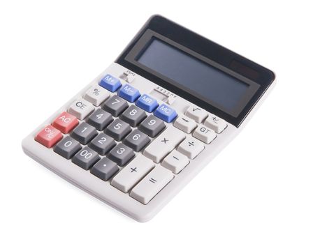 Business calculator isolated on white background 