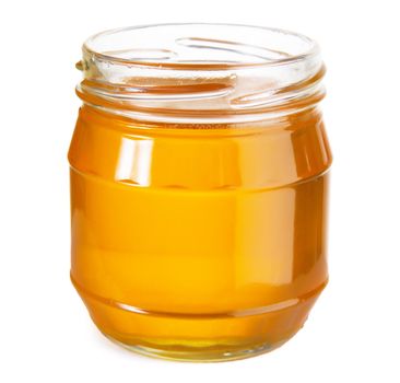 Jar of honey solated on white