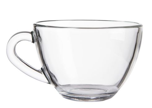 Glass cup isolated on white