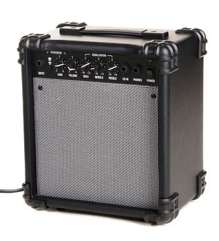 Electric guitar amplifier, white background