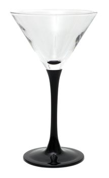 Empty martini glass isolated on white background